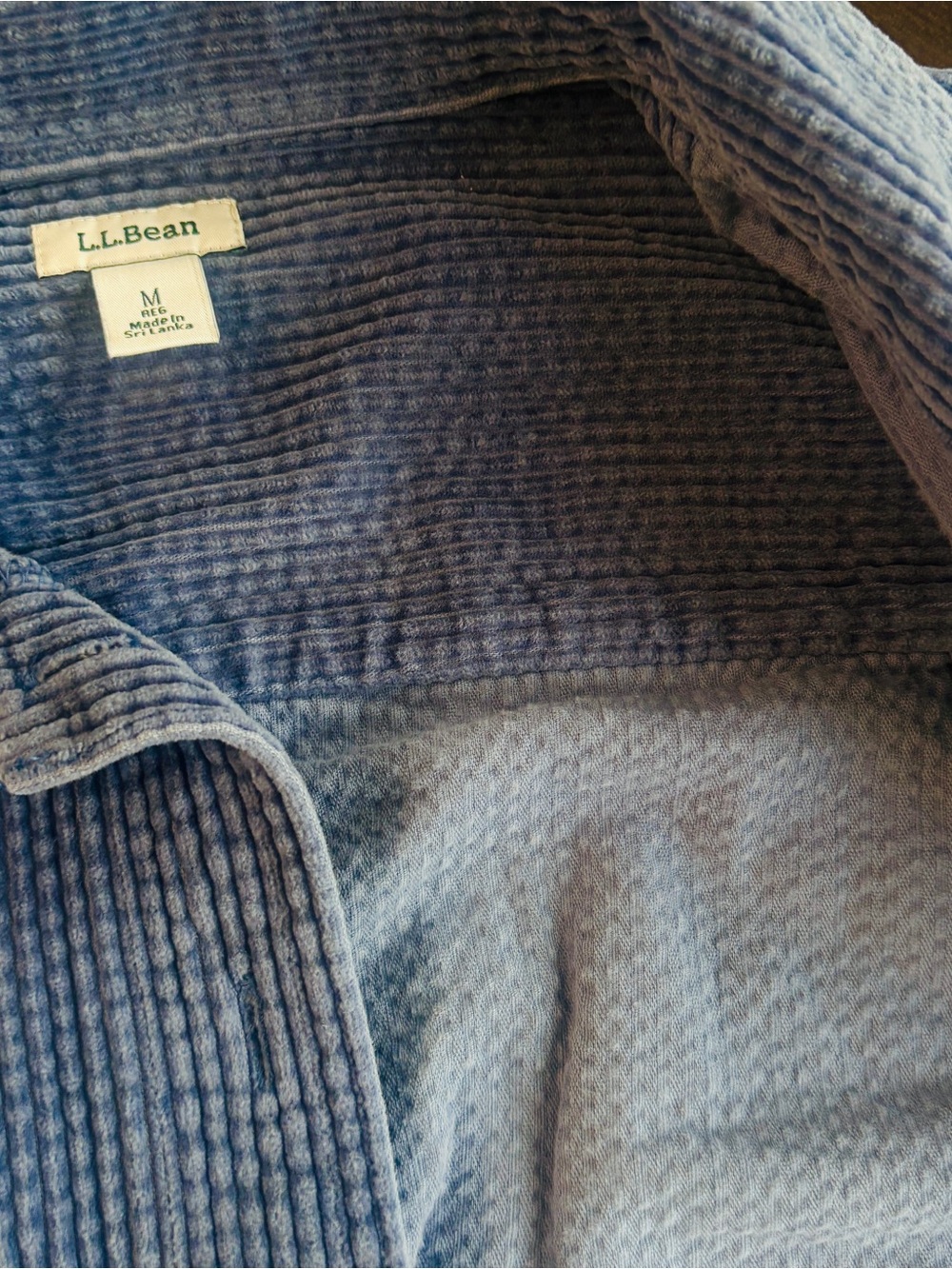 L.L.Bean Corduroy Shirt Jacket Womens Sz M Blue Button Front Shacket Cotton - Picture 4 of 7
